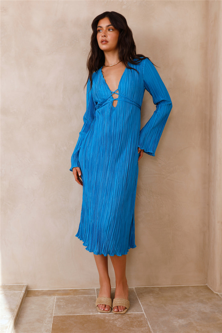 Meet Me At Sundown Midi Dress Blue