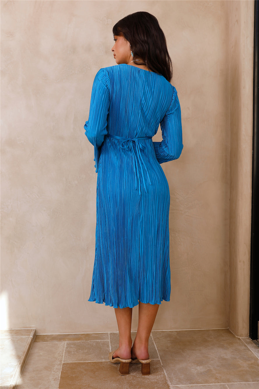 Meet Me At Sundown Midi Dress Blue