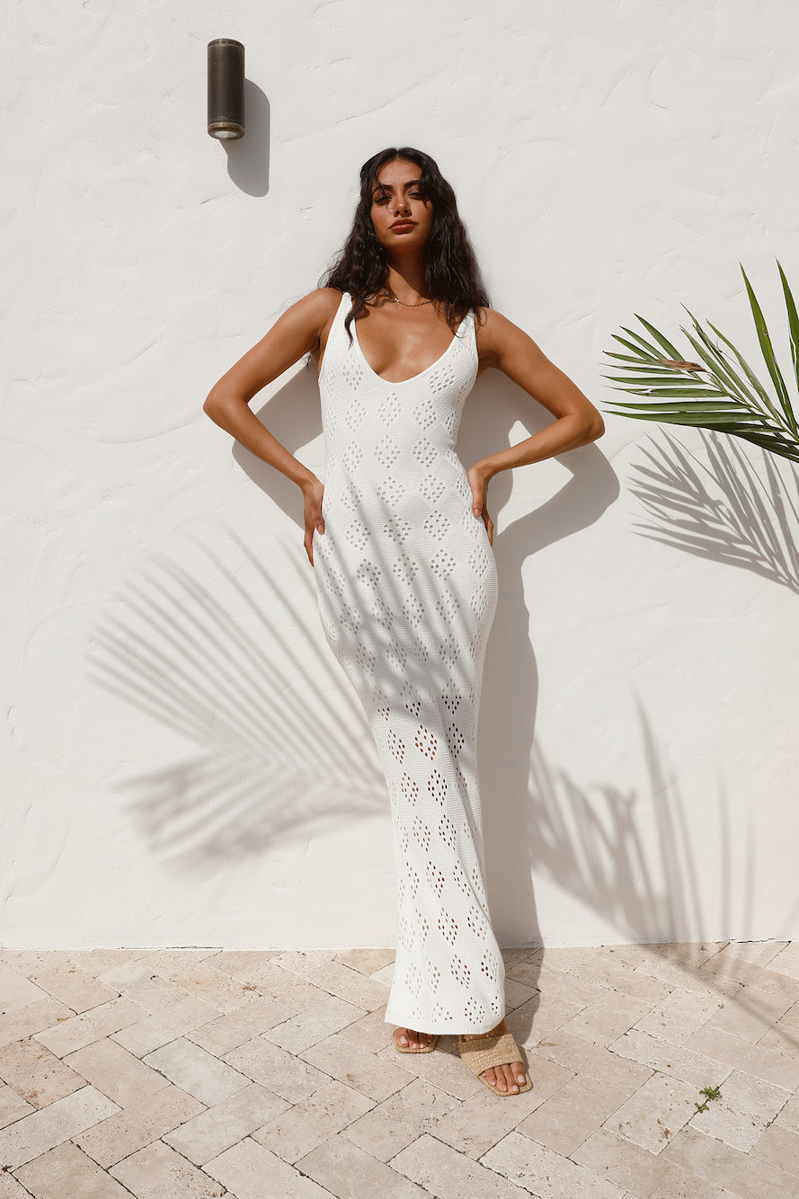 Tuning In Maxi Dress White