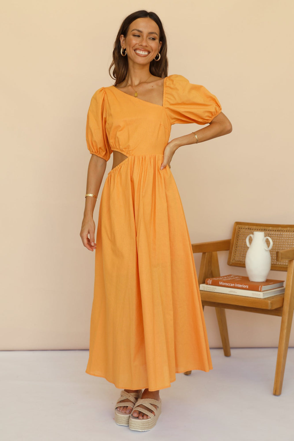 Ocherous Maxi Dress Orange
