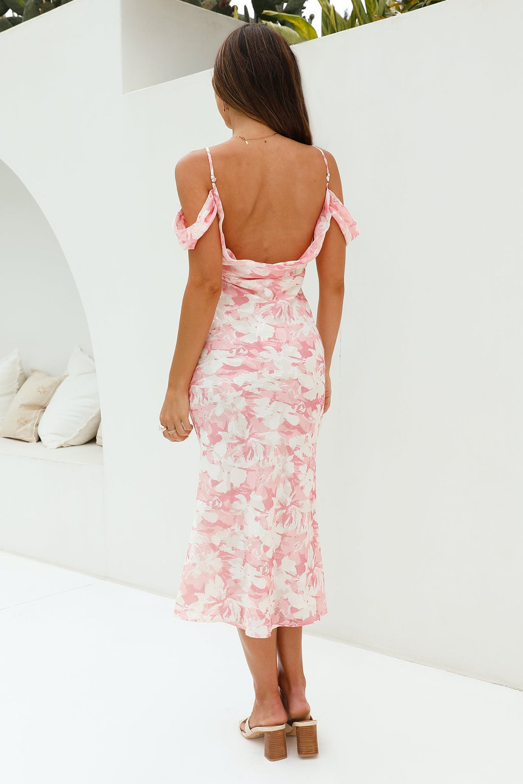 Tropical Vacation Midi Dress Pink