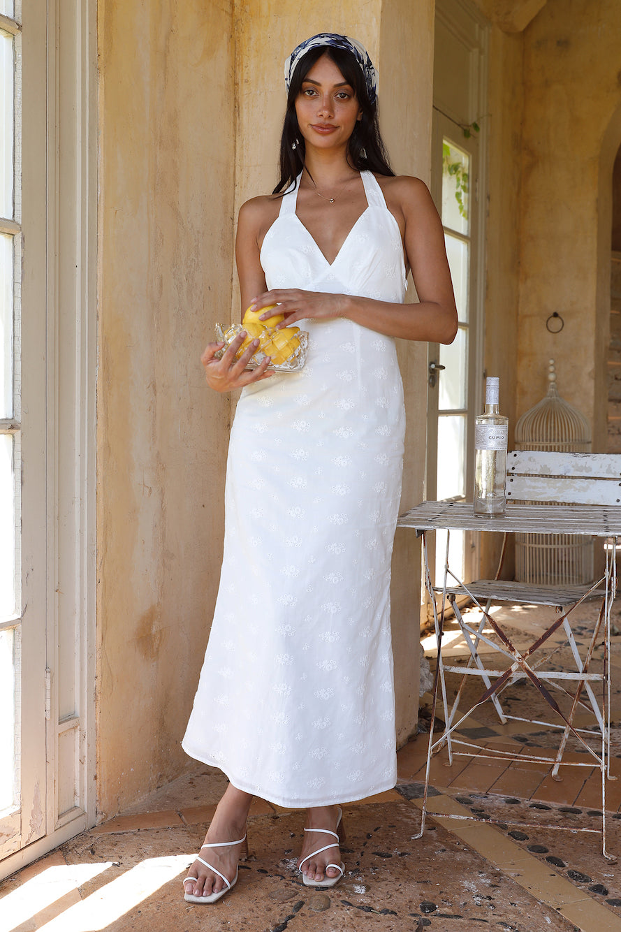 Thalassa Halter Midi Dress White