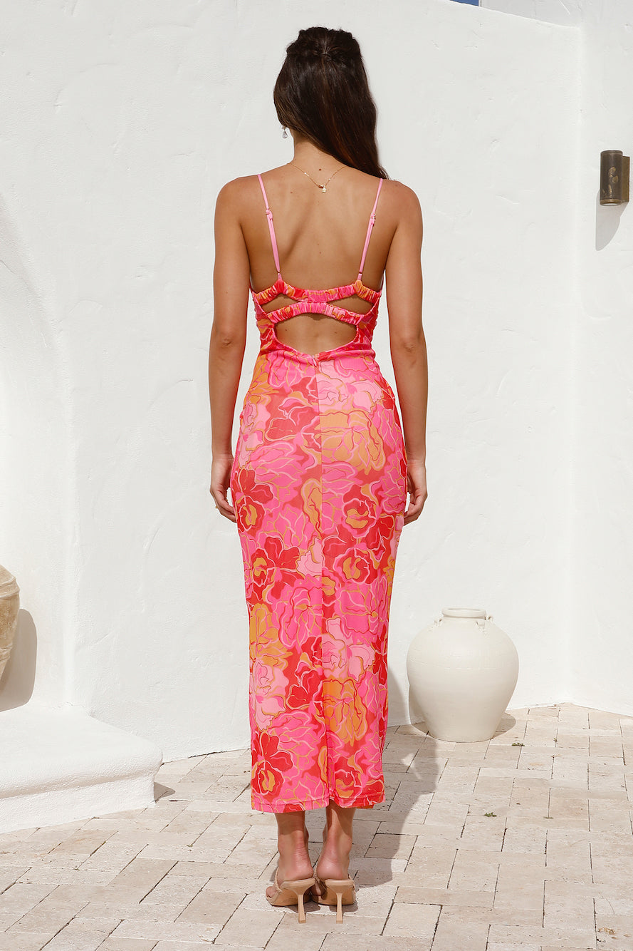 Sangria Summer Maxi Dress Pink