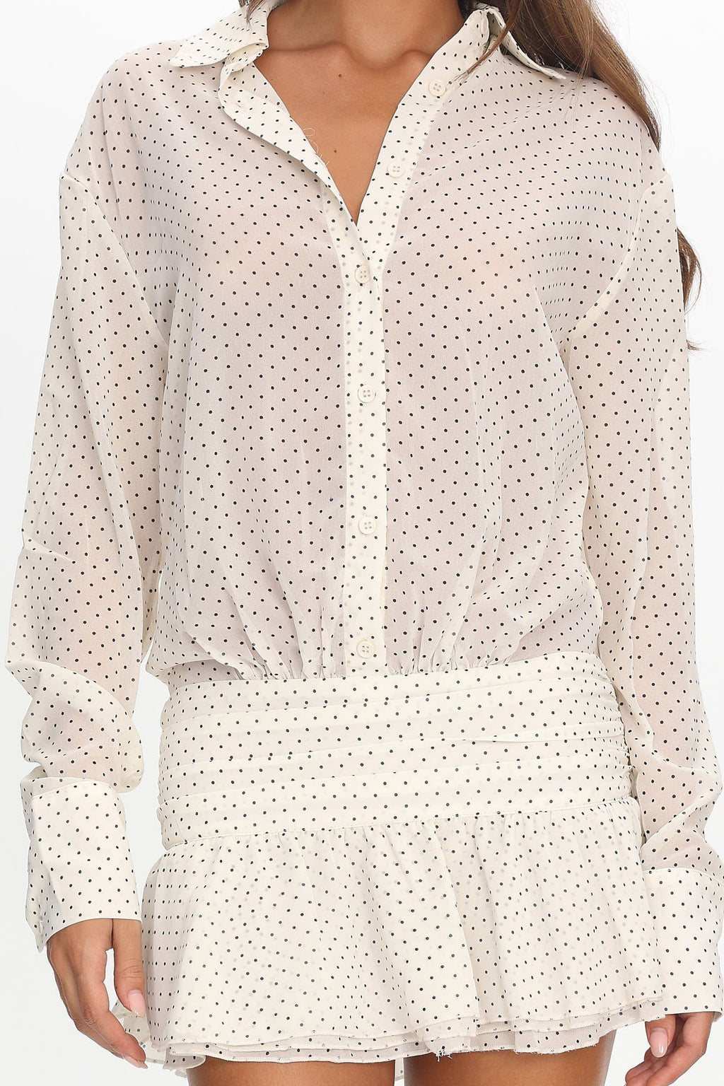 LIONESS Girls Girls Girls Mini Dress Porcelain Polka