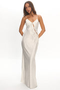 LIONESS About A Girl Maxi Dress Porcelain Polka