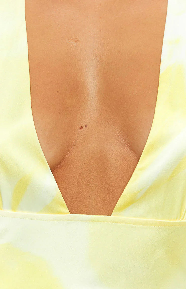 Lyra Yellow Halter Neck Maxi Dress