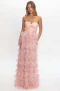 Marisyn Tiered Frill Maxi Dress Floral Blush
