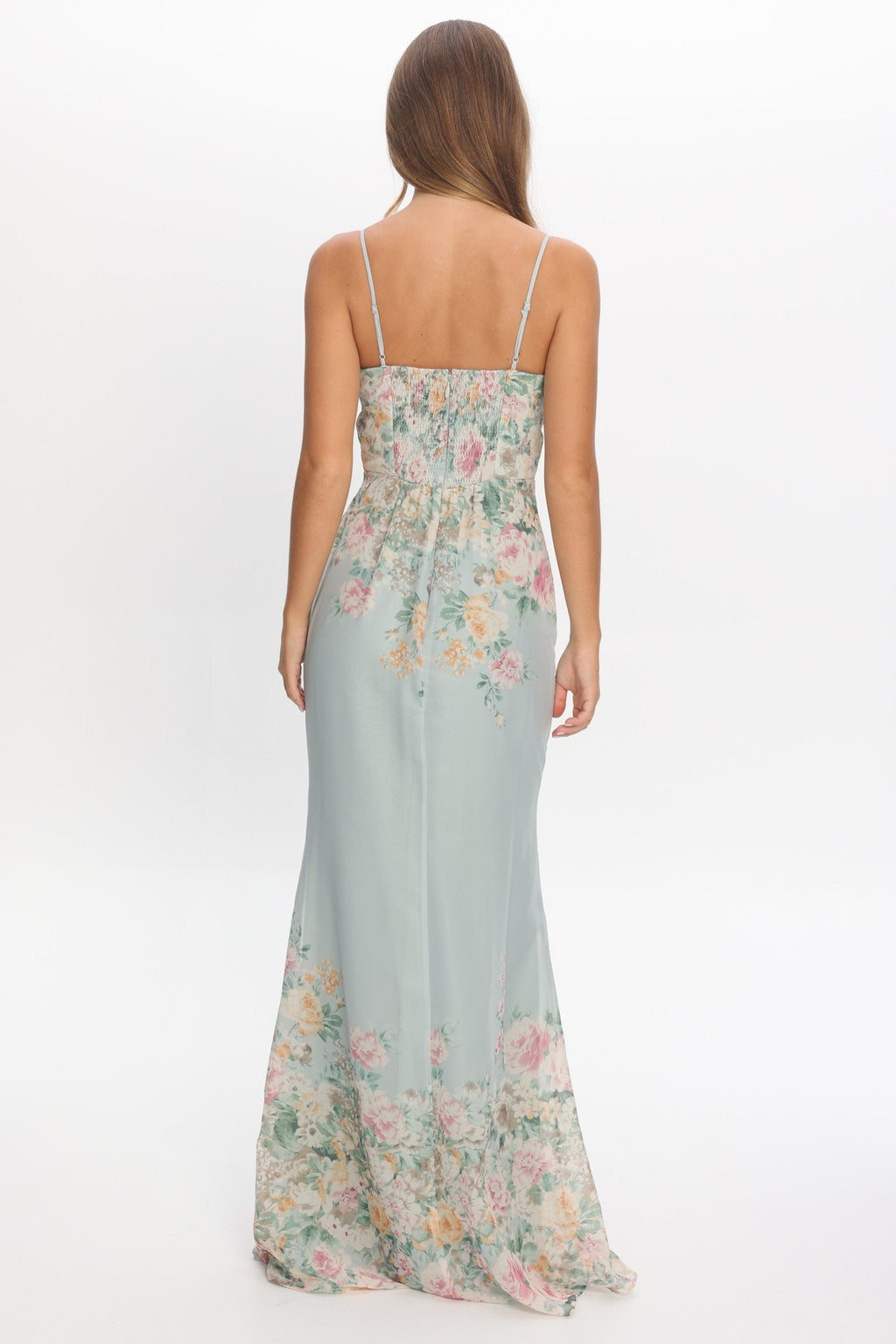 Onix Sweetheart Neckline Maxi Dress Floral Sage