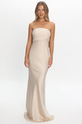 Iyeciz Strapless Maxi Dress Champagne