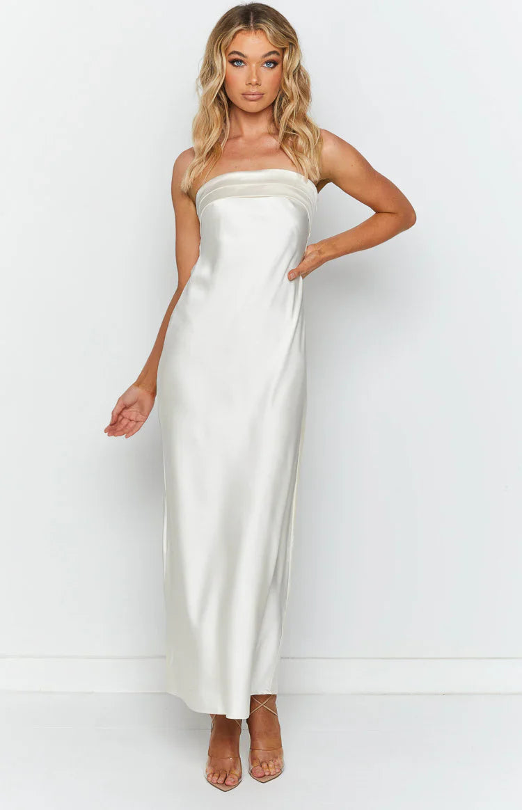 Maiah White Maxi Dress