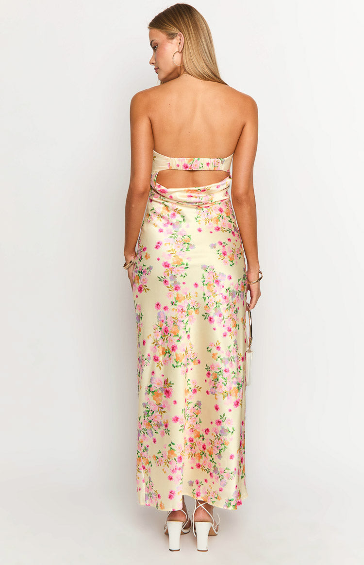 Maiah Yellow Bloom Prom Dress