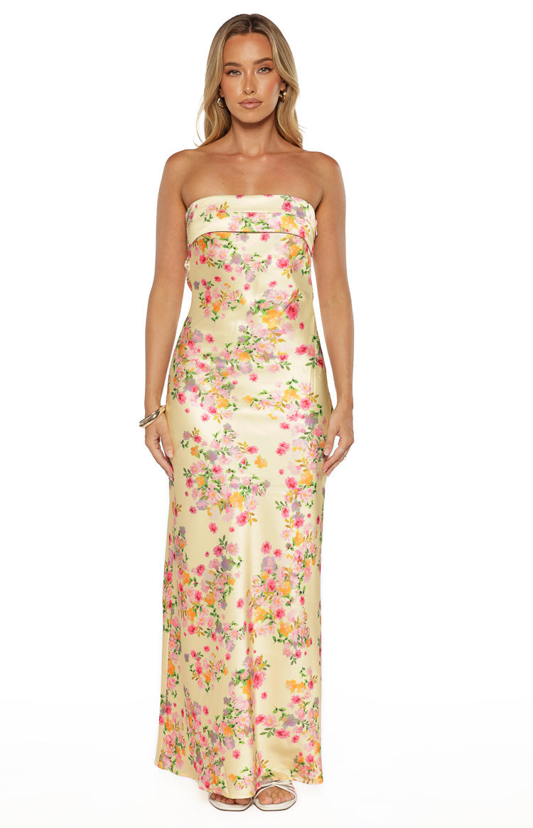 Maiah Yellow Bloom Prom Dress