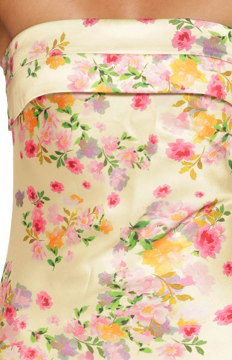 Maiah Yellow Bloom Prom Dress