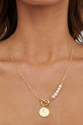 Marissa Pearl & Pendant Necklace Gold