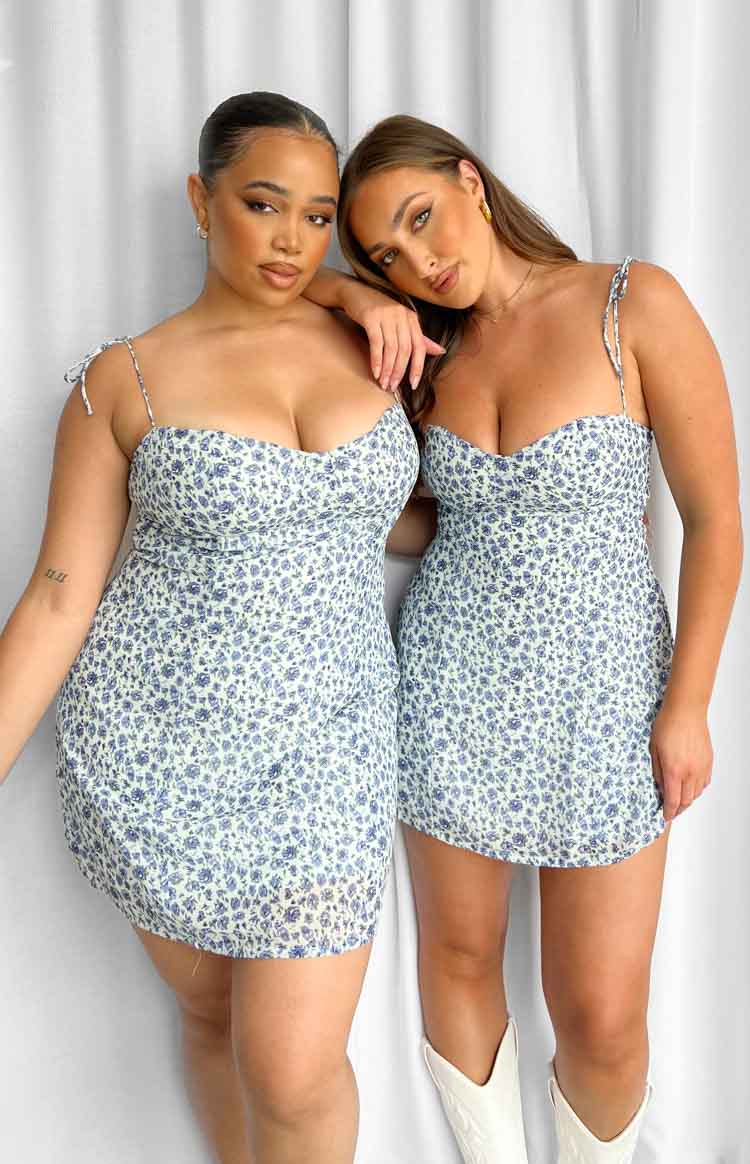 Penny Lane Blue Floral Mini Dress