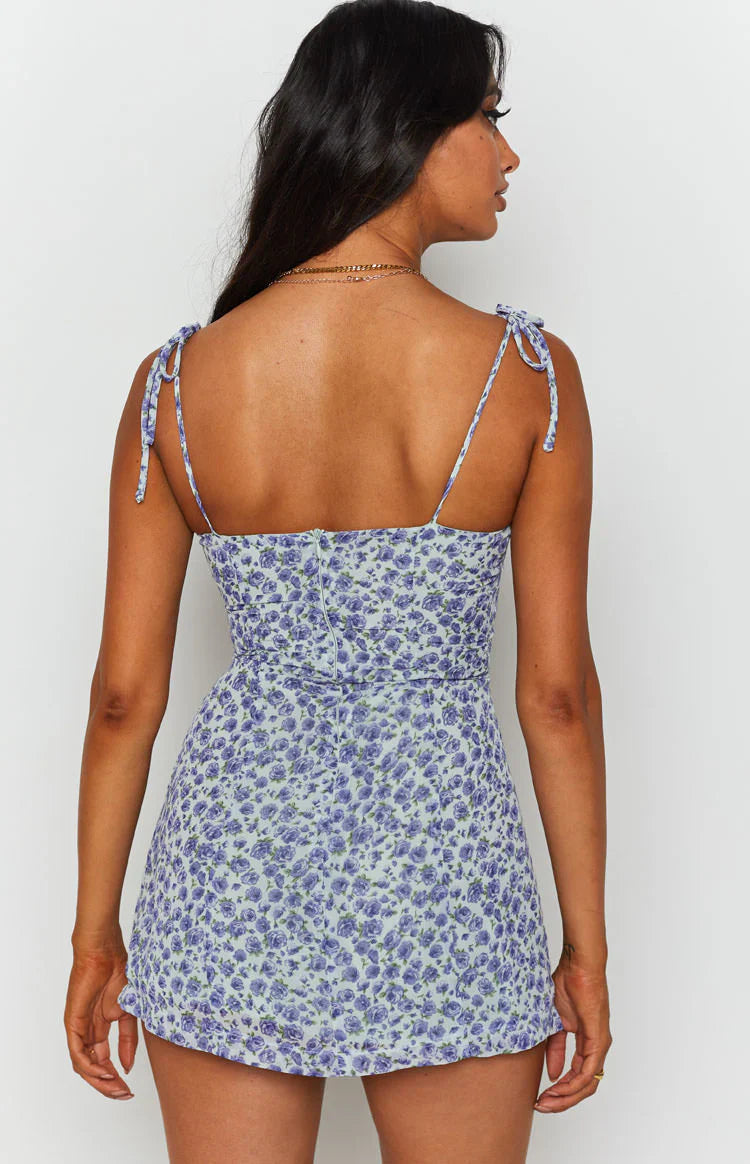 Penny Lane Blue Floral Mini Dress