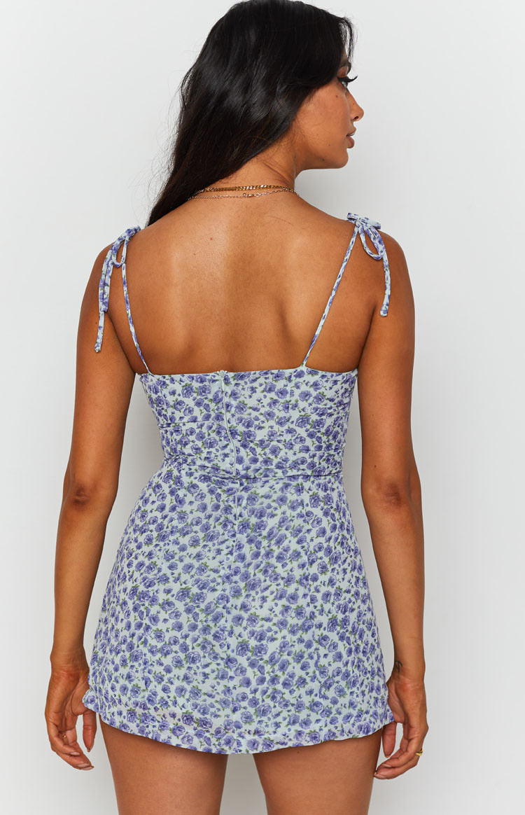 Penny Lane Blue Floral Mini Dress