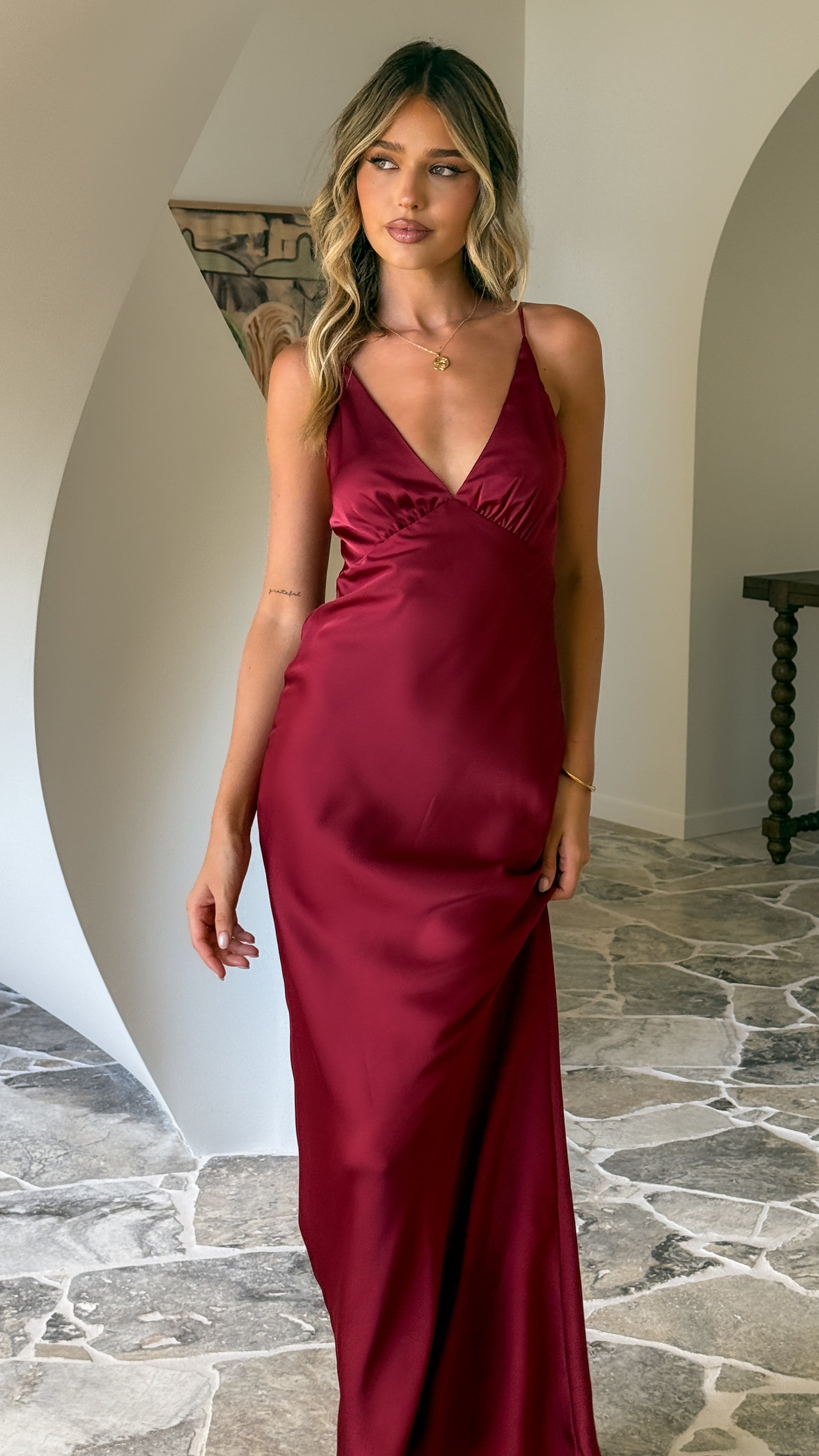 Ziah Maxi Dress - Wine
