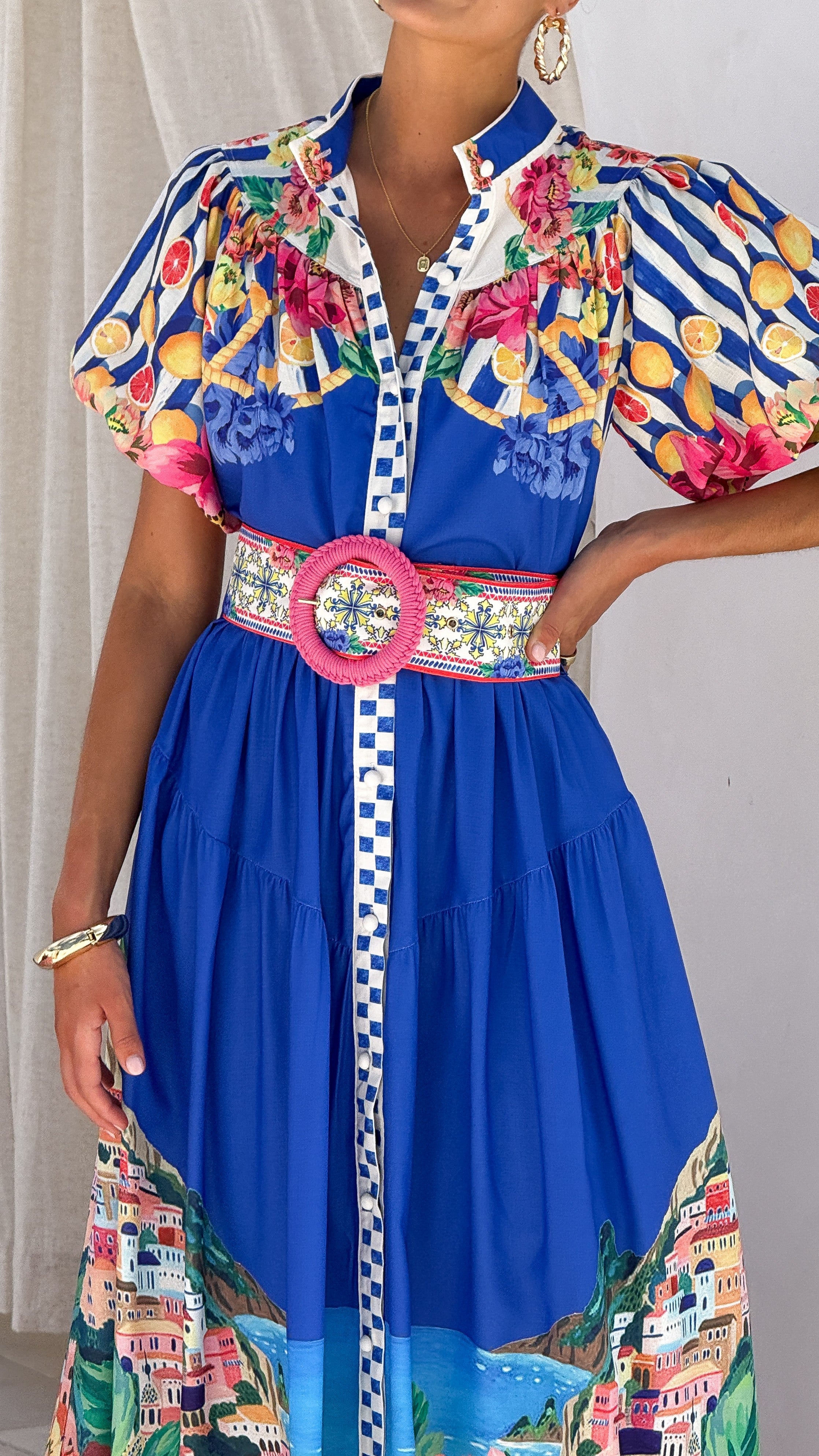 Bloom Maxi Dress - Positano Cobalt