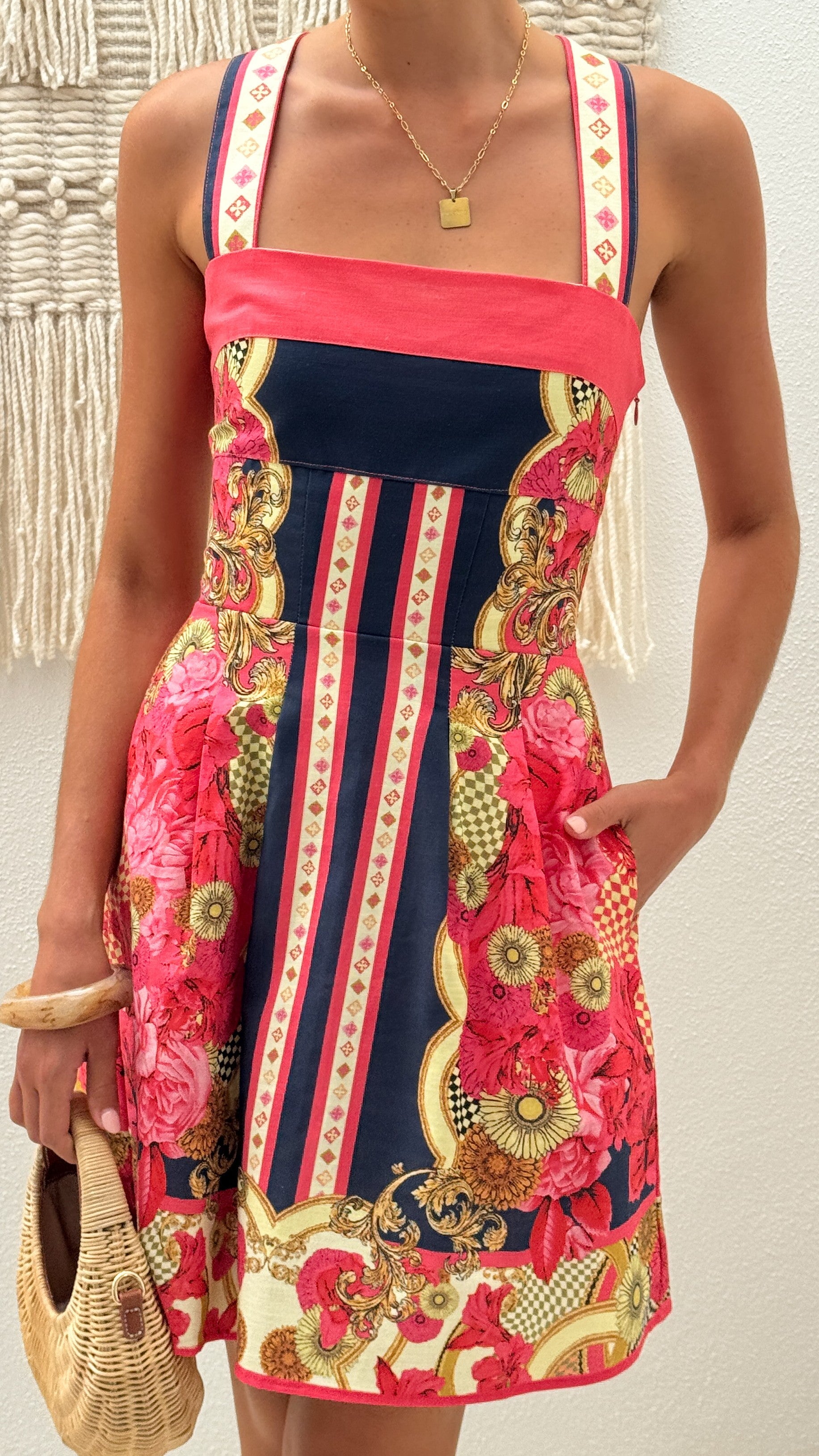Milana Mini Dress - Navy/Pink