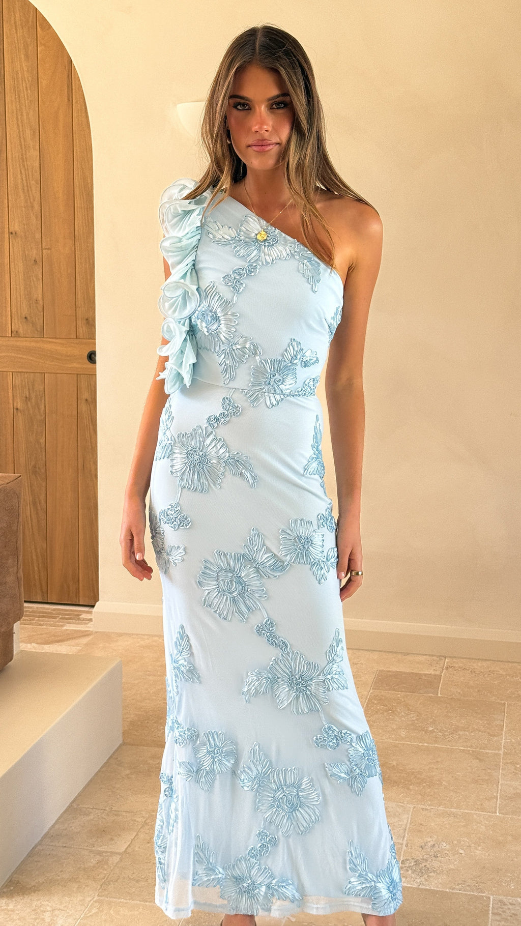 Darlee Maxi Dress - Baby Blue Floral