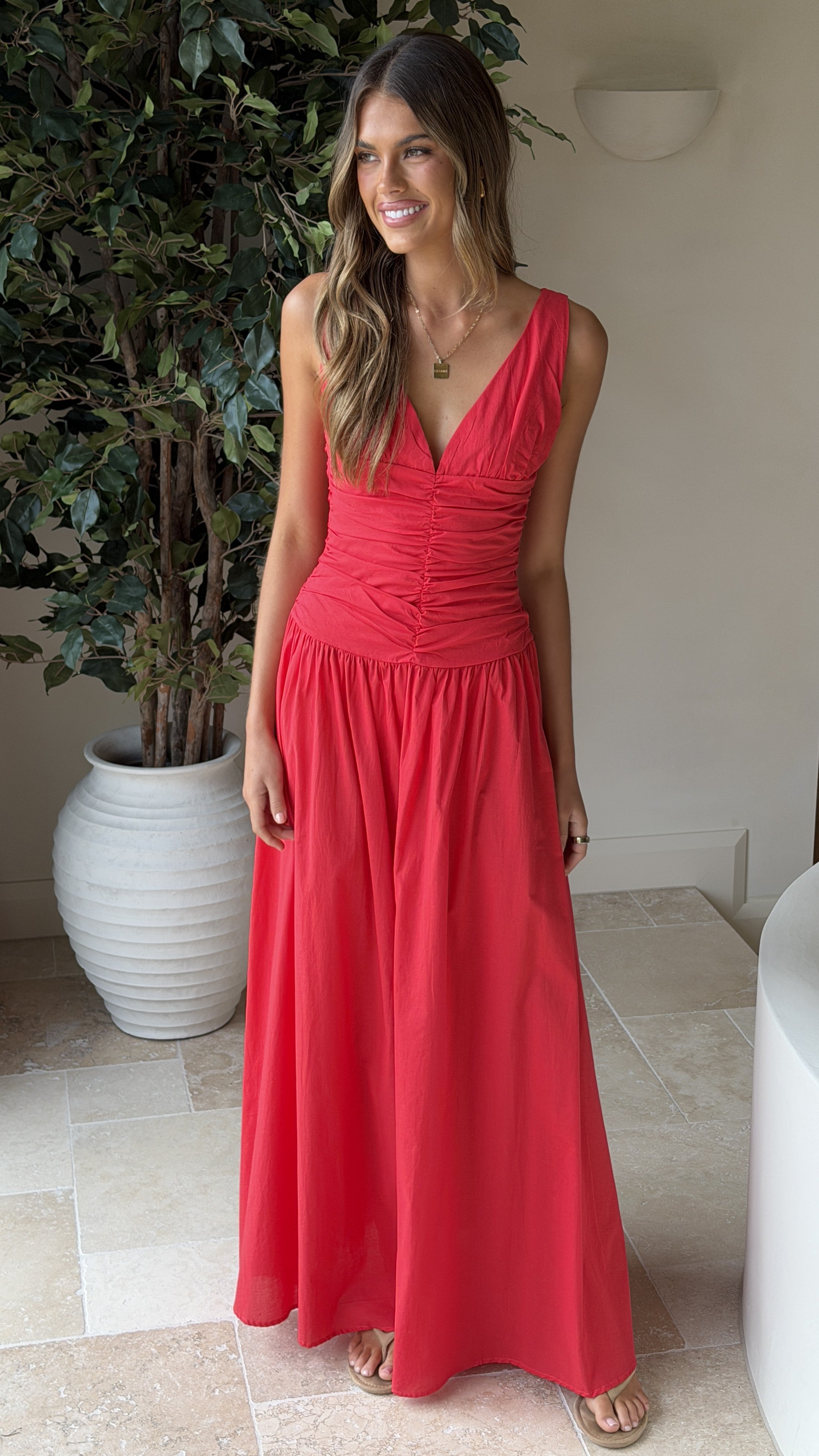 Sanya Maxi Dress - Red