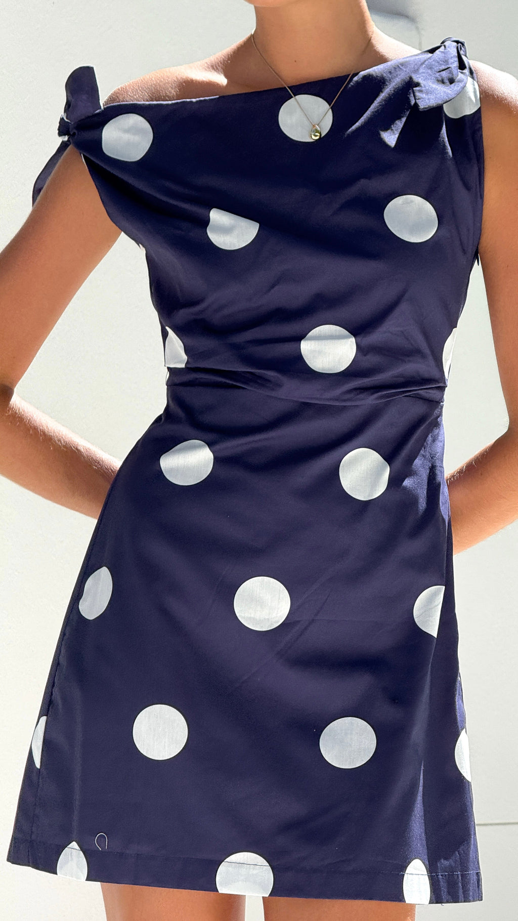 Ebbe Mini Dress - Navy/White Polka