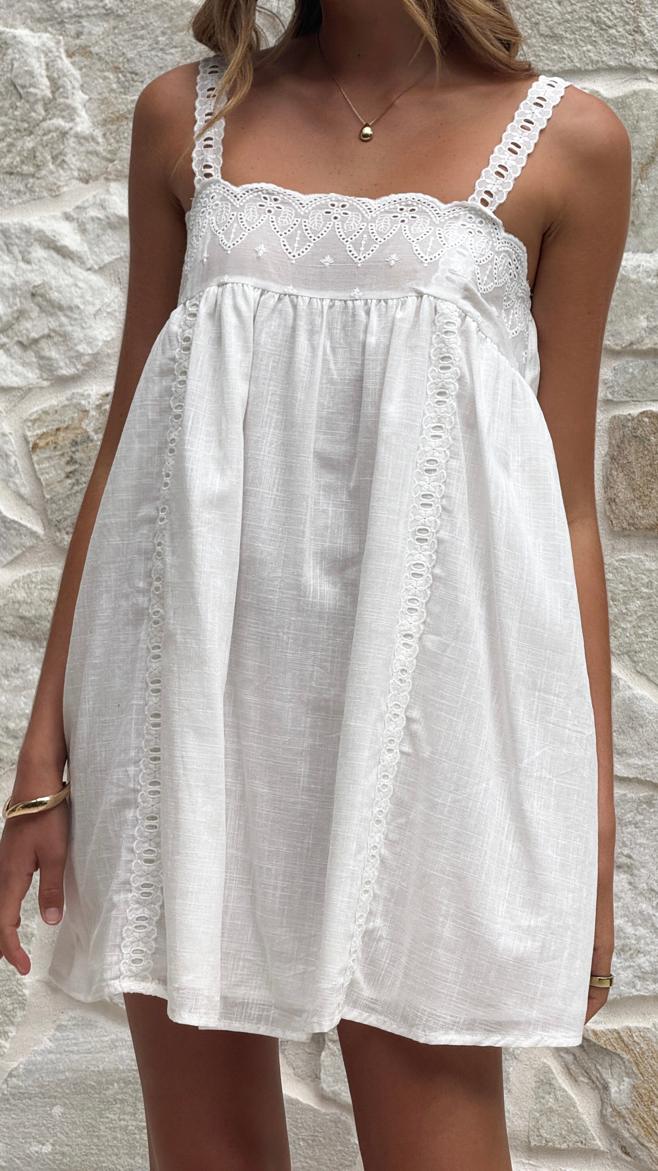 Lacey Mini Dress - White