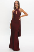 Adrielle Keyhole Halterneck Maxi Dress Wine