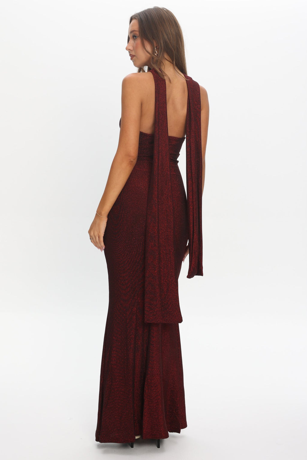 Adrielle Keyhole Halterneck Maxi Dress Wine