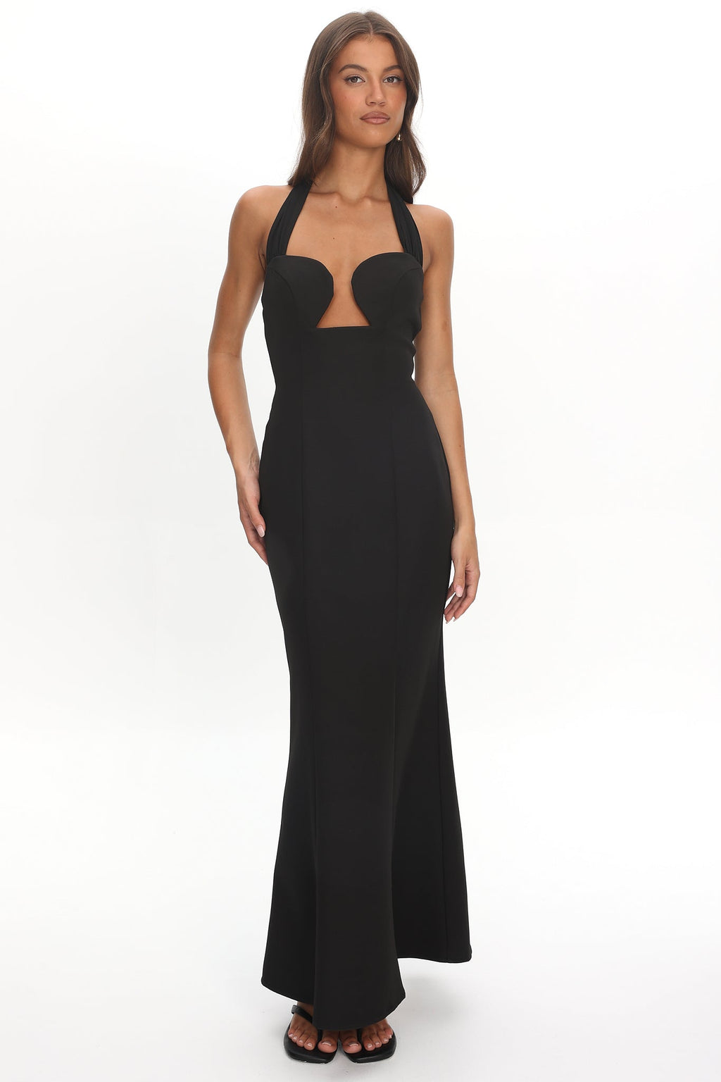 Vibes Halterneck Maxi Dress Black