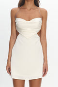 Keke Bead Strap Cut-Out Mini Dress Ivory