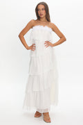 It's Time Tiered Ruffle Maxi Dress Ivory