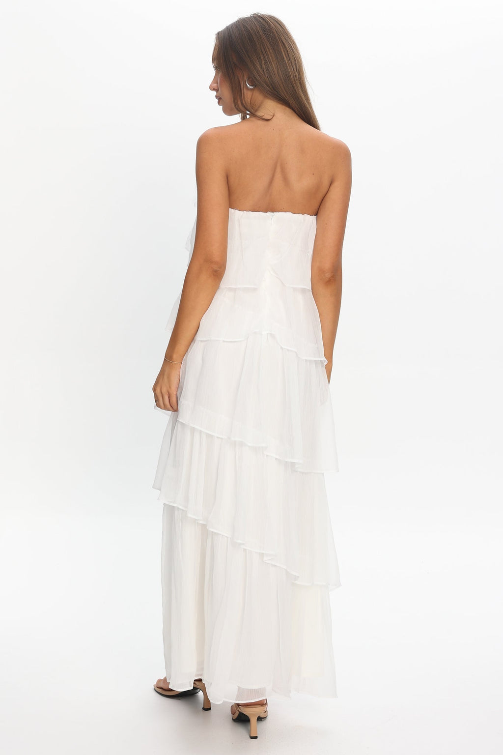 It's Time Tiered Ruffle Maxi Dress Ivory