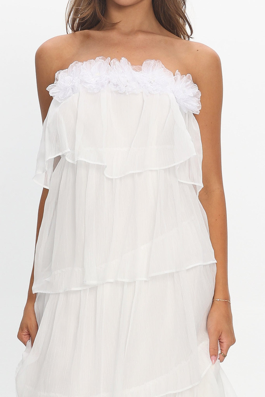 It's Time Tiered Ruffle Maxi Dress Ivory