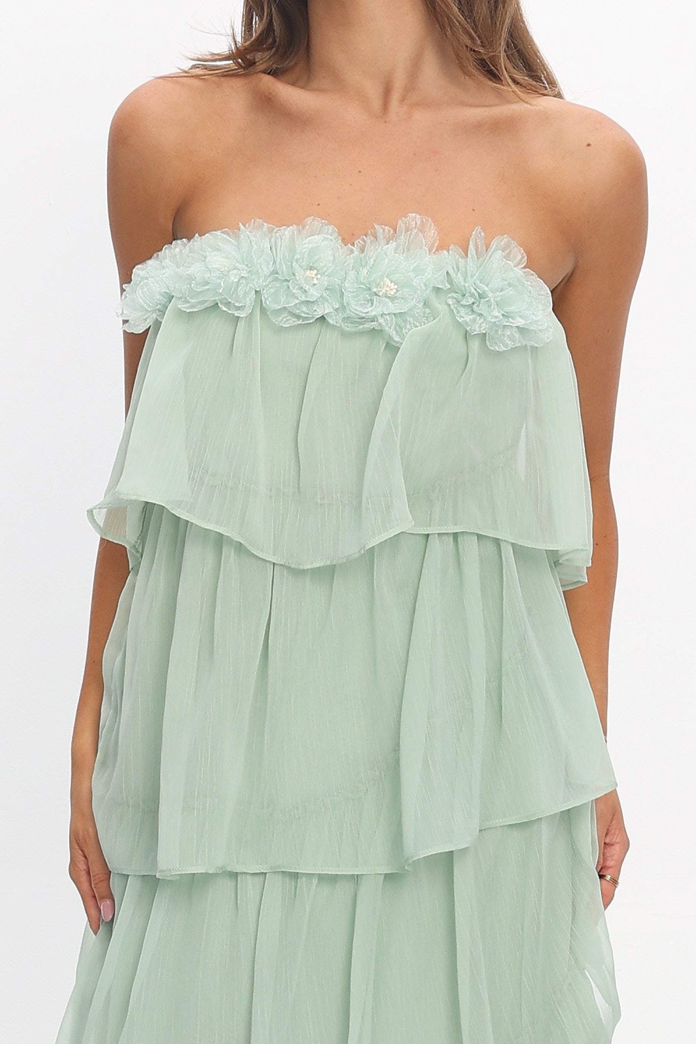 It's Time Tiered Ruffle Maxi Dress Sage