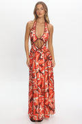 Revelations Cut-Out Maxi Dress Print Berry