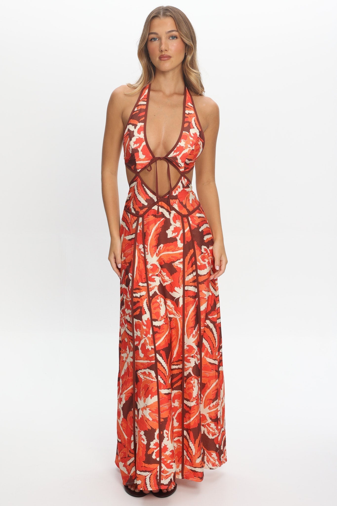 Revelations Cut-Out Maxi Dress Print Berry