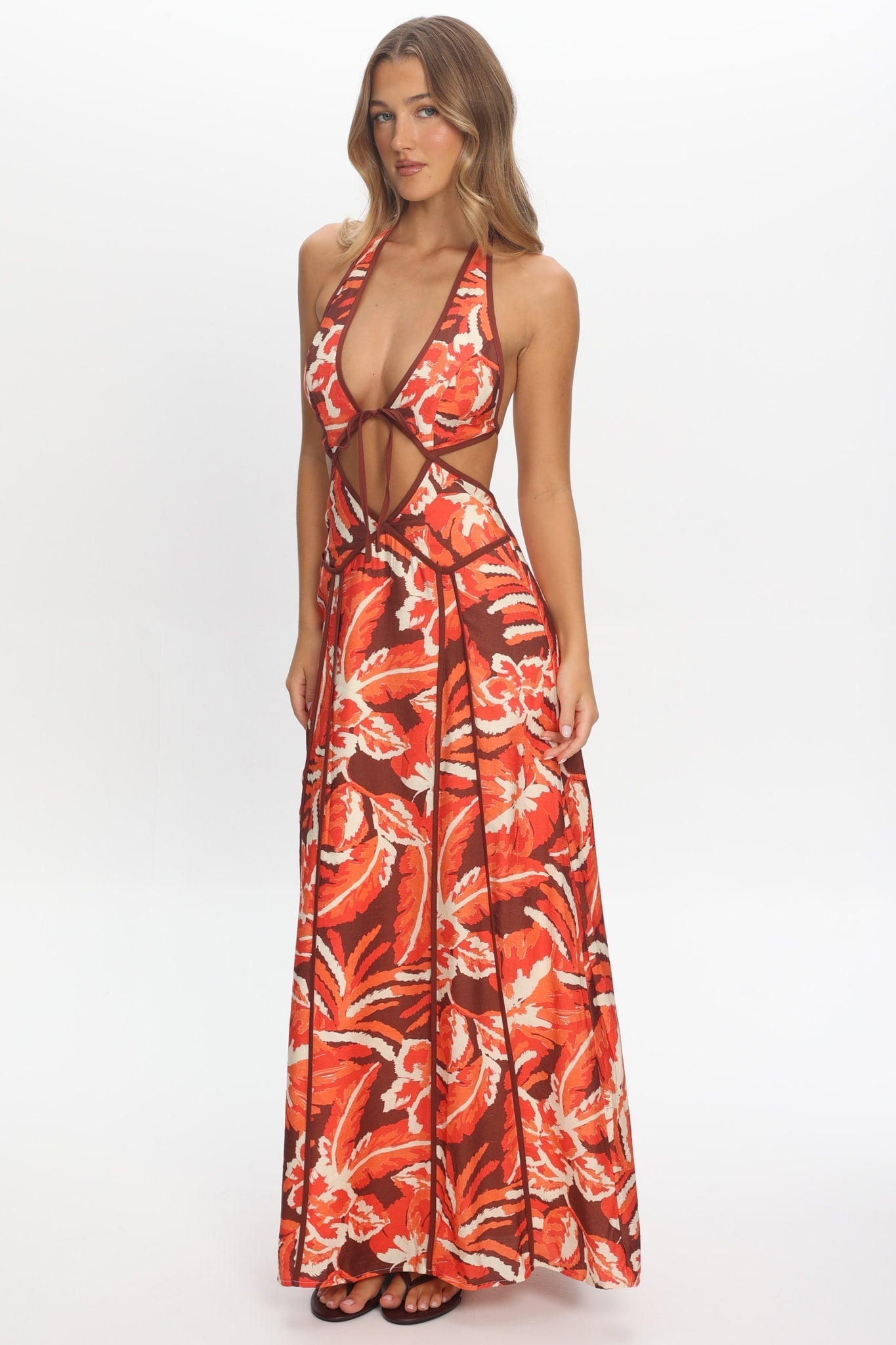 Revelations Cut-Out Maxi Dress Print Berry