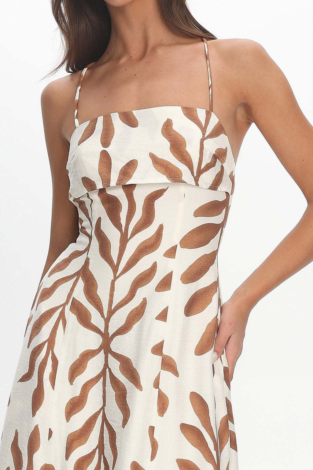 Mariana Strappy Back Maxi Dress Print Cream