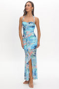 Mizuki Flounce Maxi Dress Blue