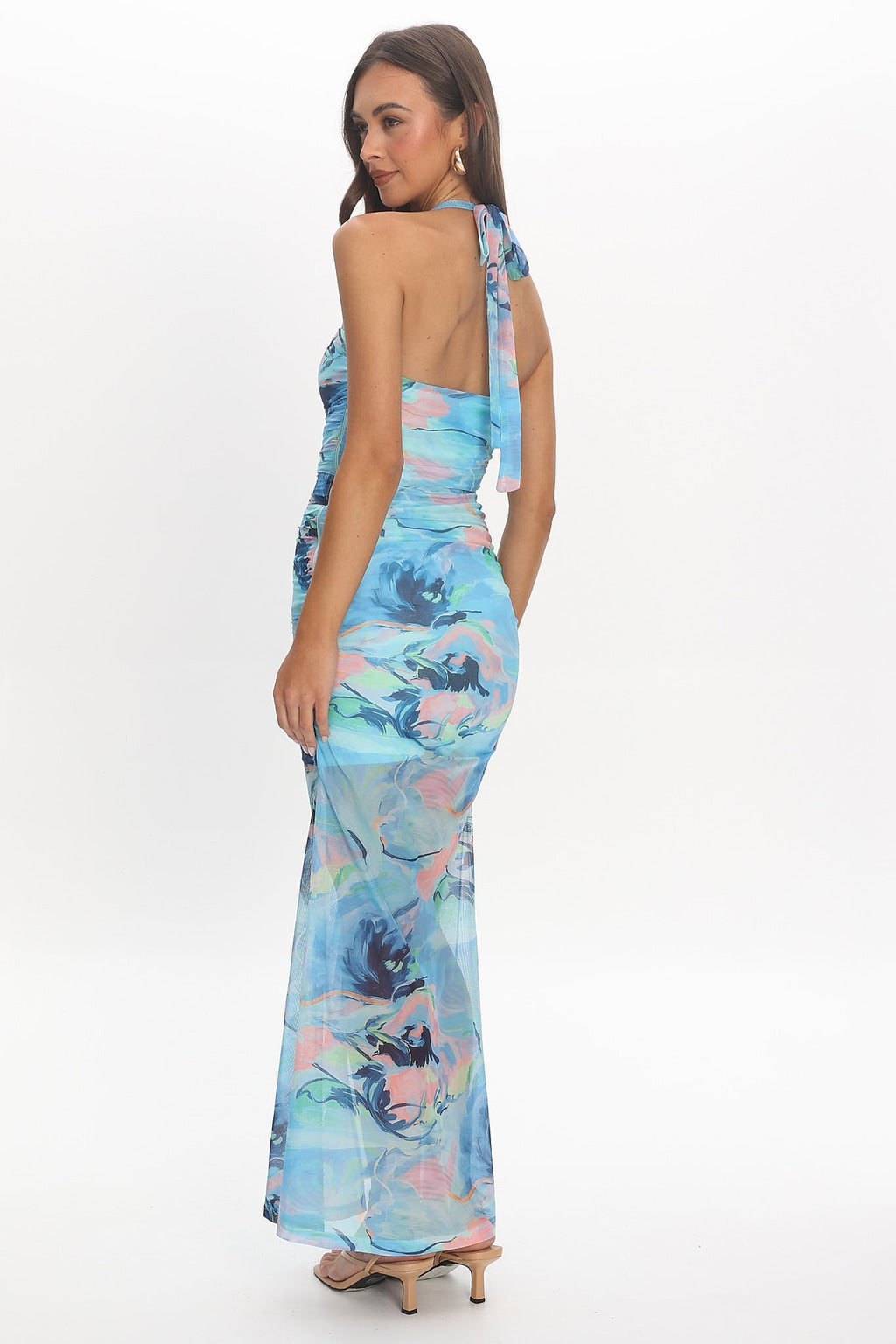 Mizuki Flounce Maxi Dress Blue