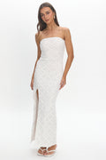Sancia Front Split Maxi Dress White