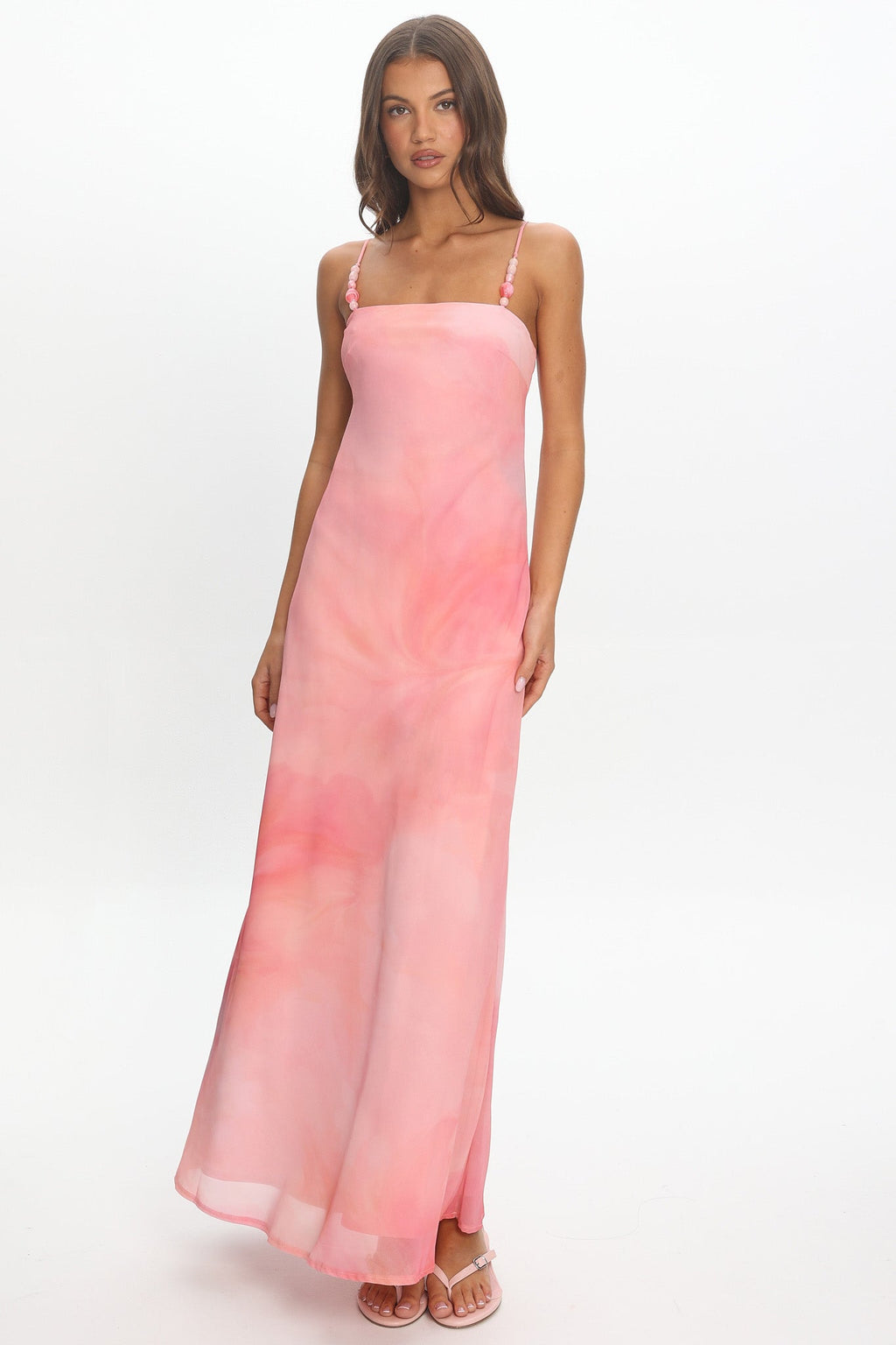 Miyu Bias Cut Maxi Dress Pink
