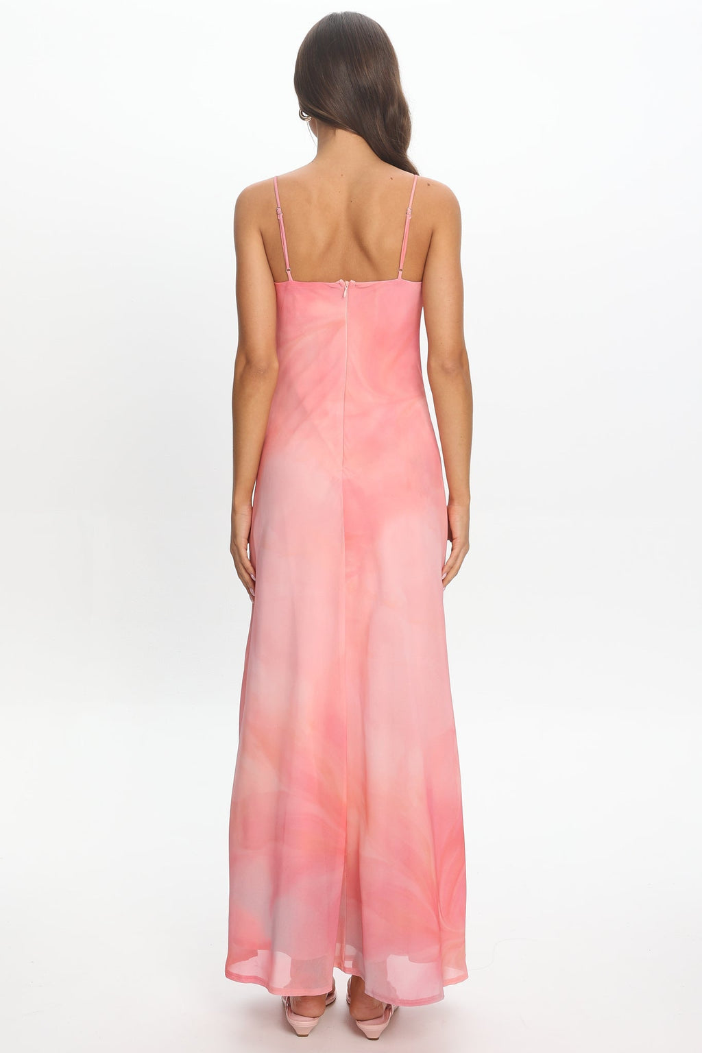 Miyu Bias Cut Maxi Dress Pink