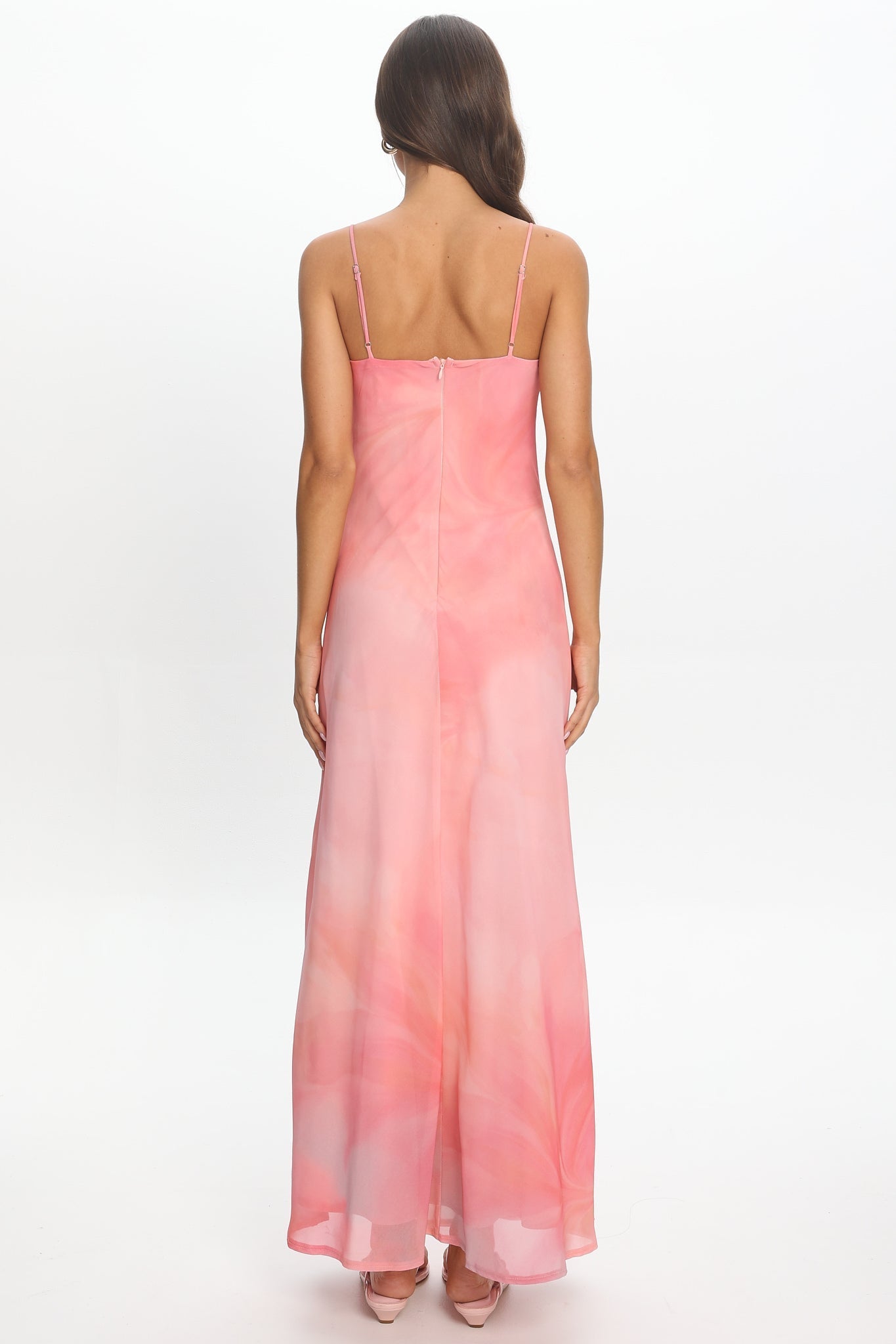 Miyu Bias Cut Maxi Dress Pink