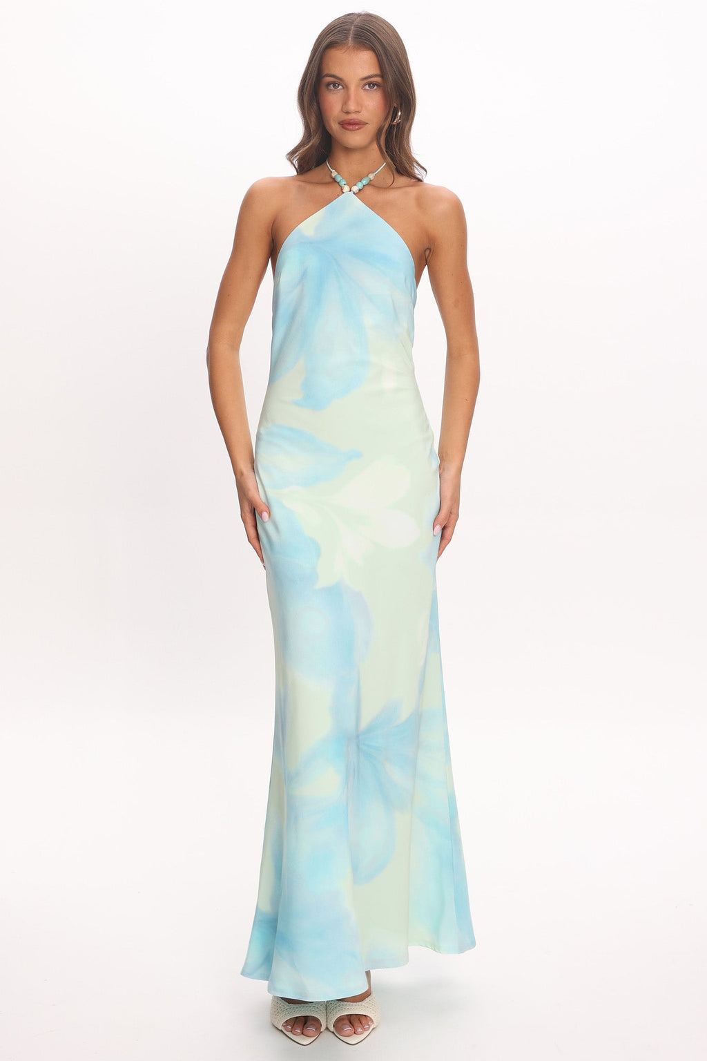 My Everything Bead Halter Maxi Dress Mint