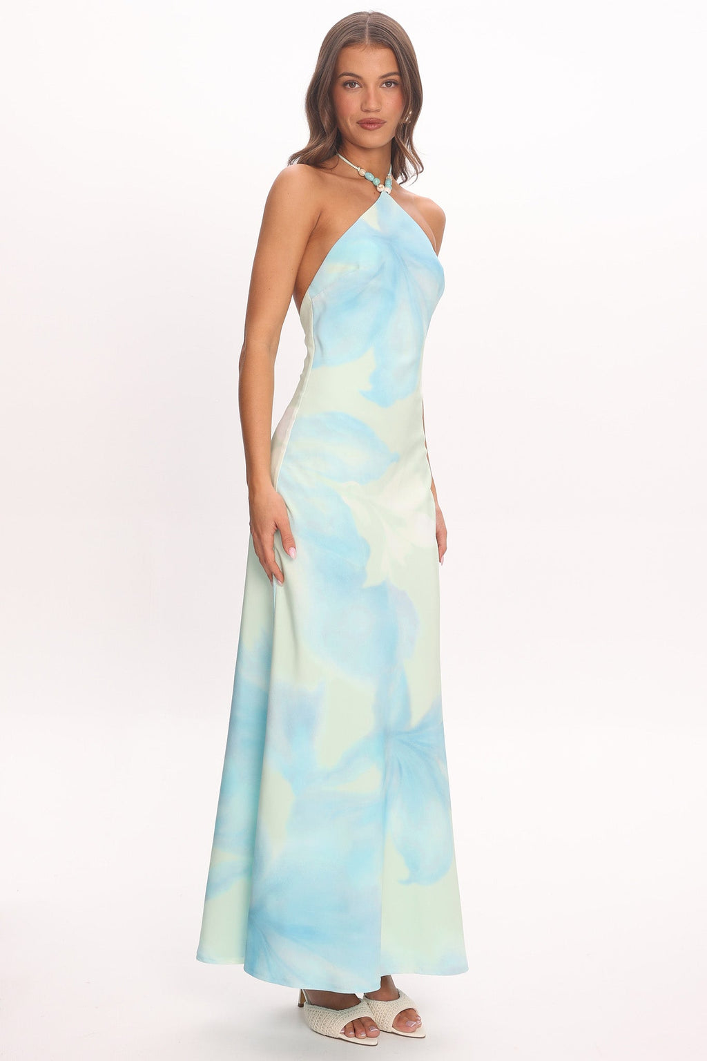 My Everything Bead Halter Maxi Dress Mint