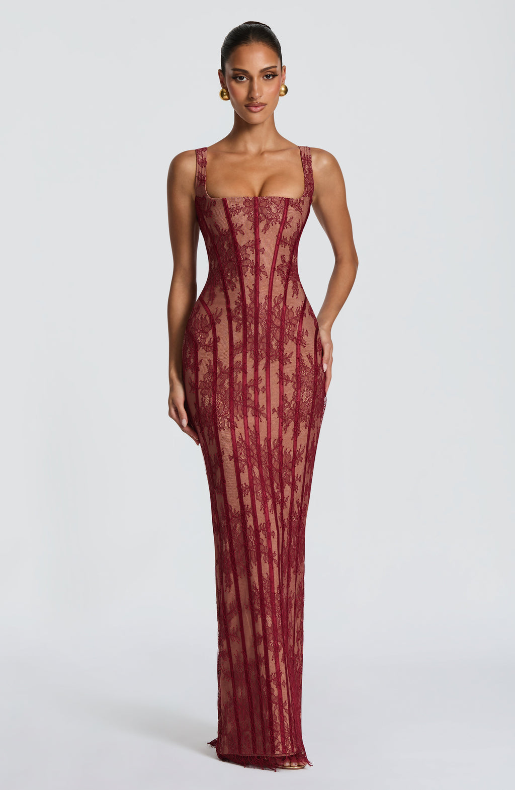 Polina Maxi Dress - Burgundy