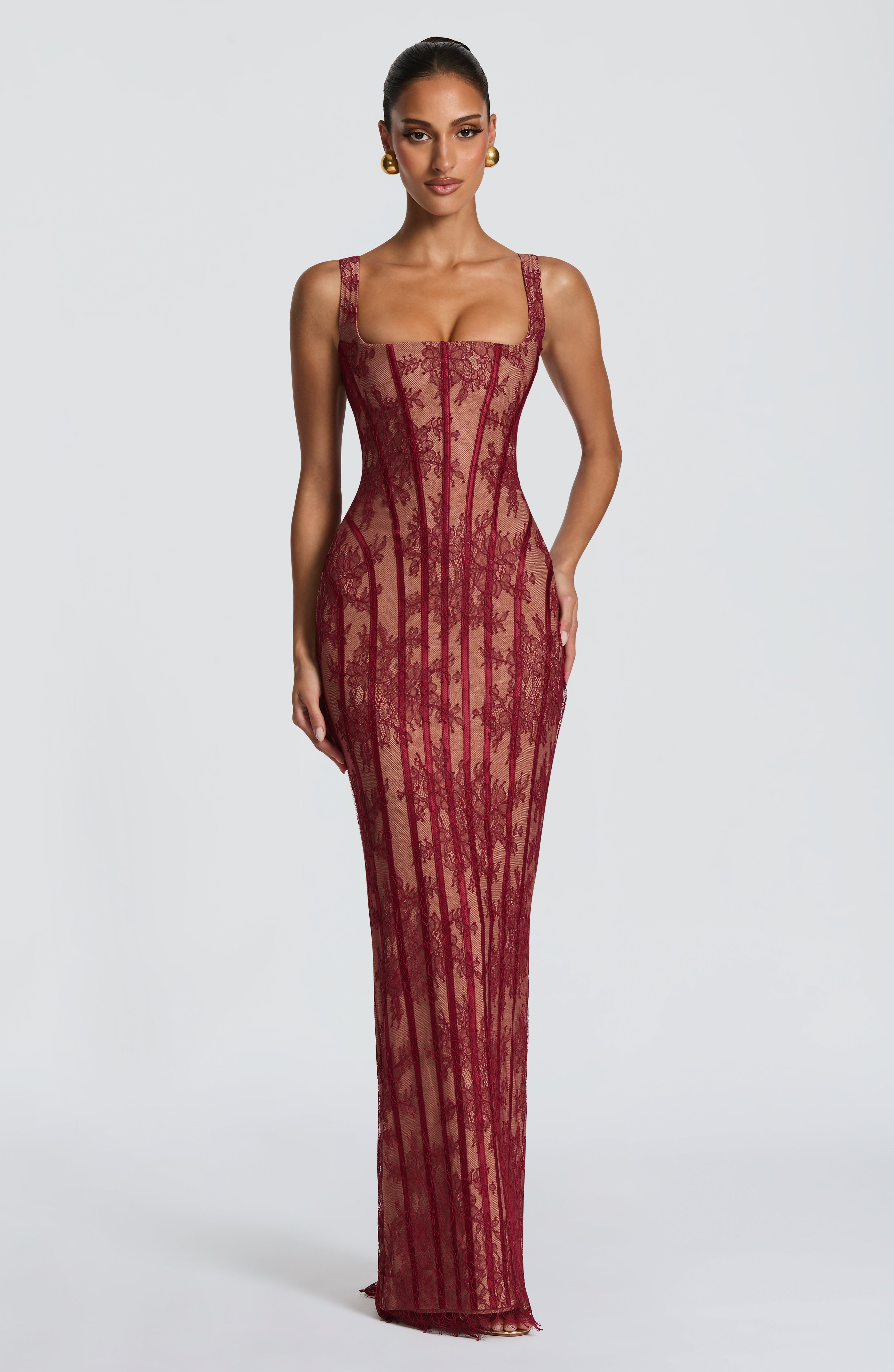 Polina Maxi Dress - Burgundy